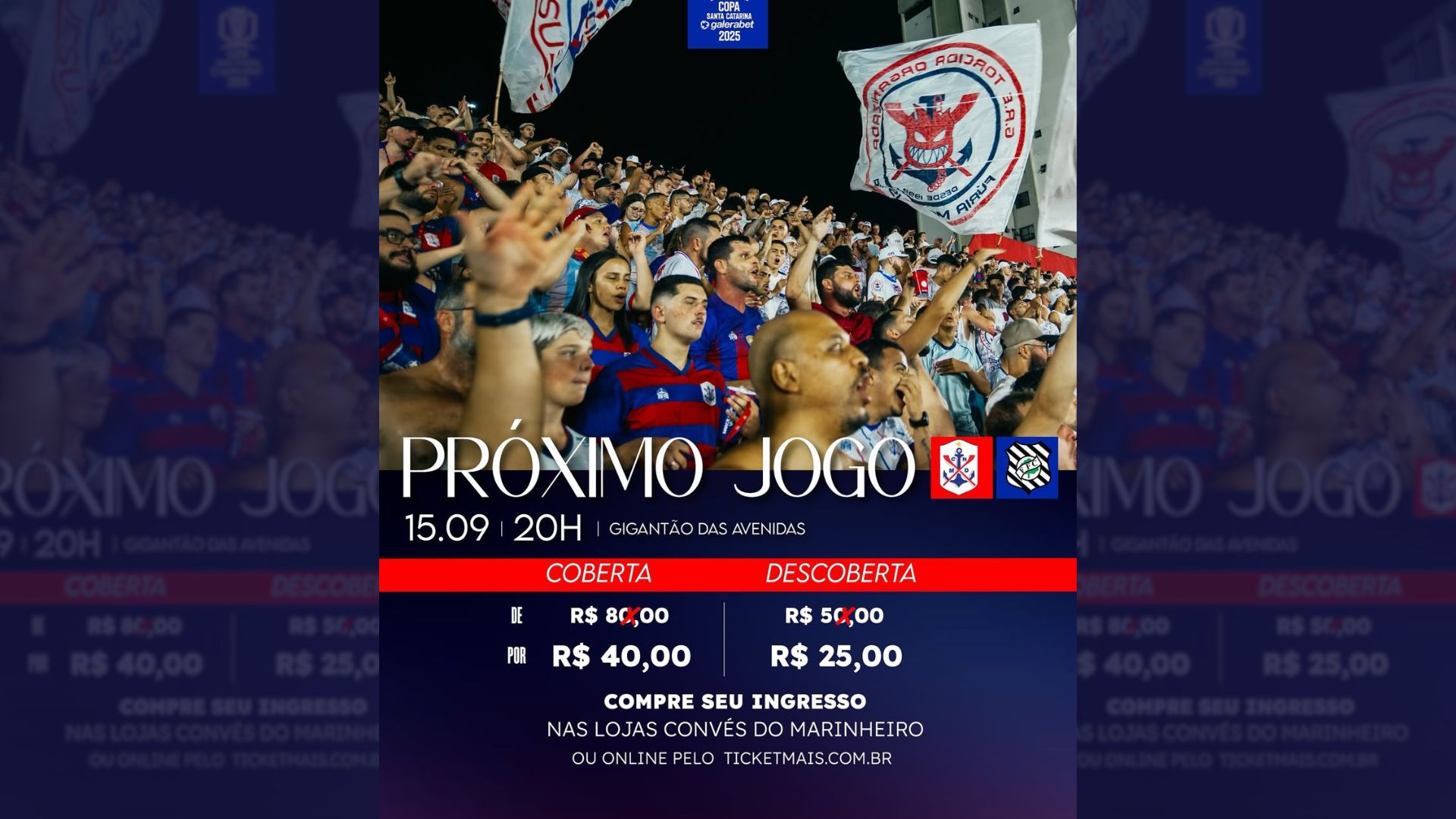 Ingressos à venda com meia-entrada para todos!!! 🎟️⚽️🔥